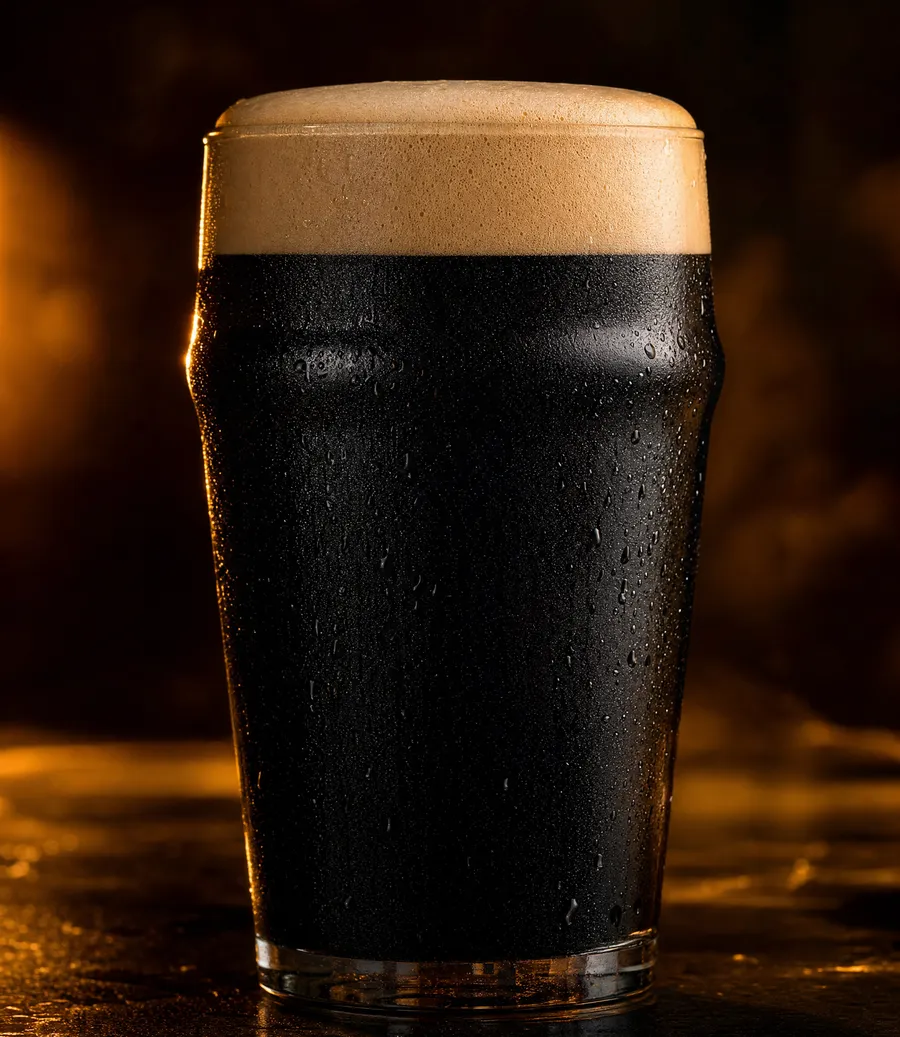 A glass of Stout beer